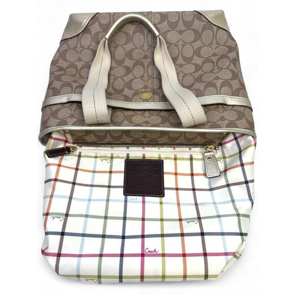 Coach Signature Stripe Heritage Tote Bag - Picture 14 of 16